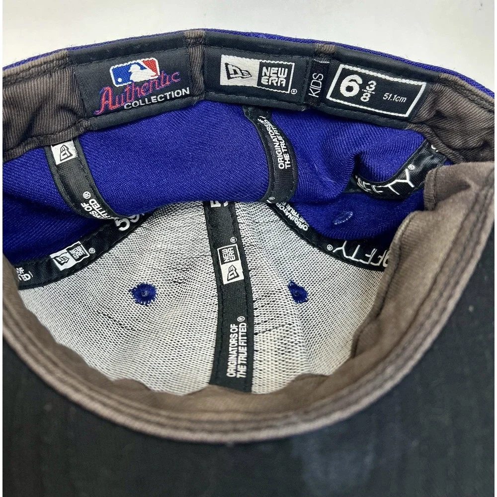 LOS ANGELES DODGERS MLB Baseball Hat New Era 59FIFTY Fitted Kids 6-3/8 100% Wool